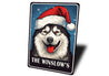 Personalized Husky Christmas Welcome Sign