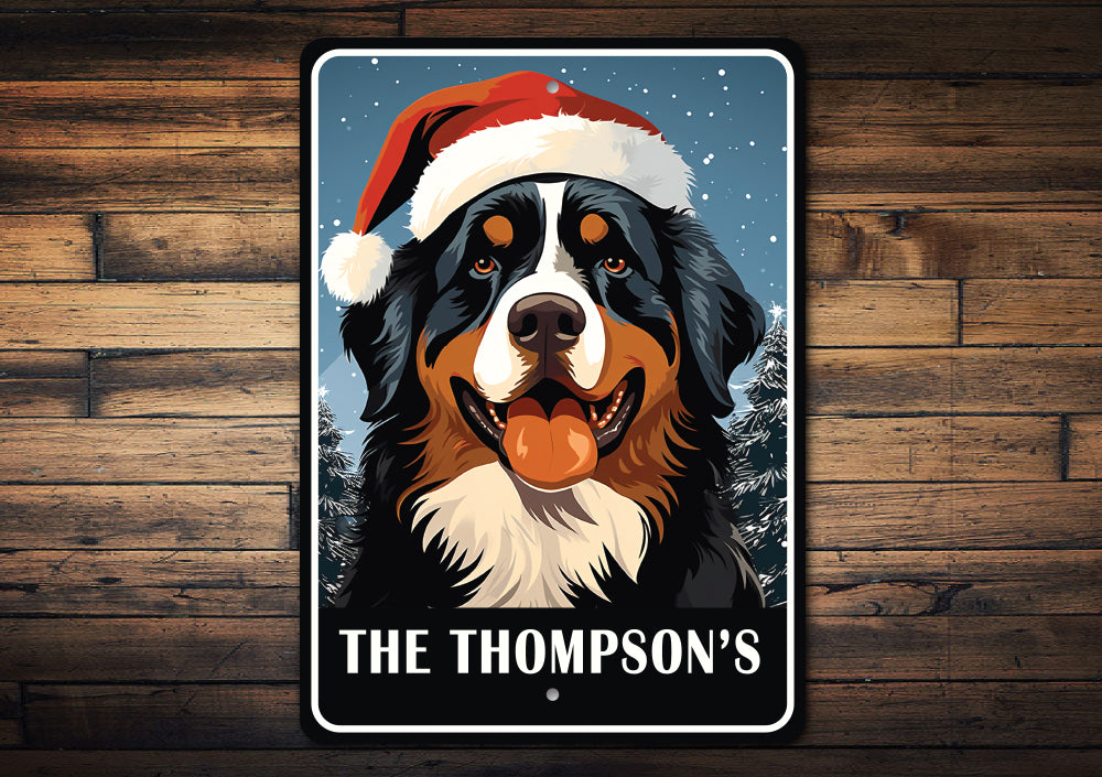 Personalized Bernese Mountain Dog Christmas Welcome Sign