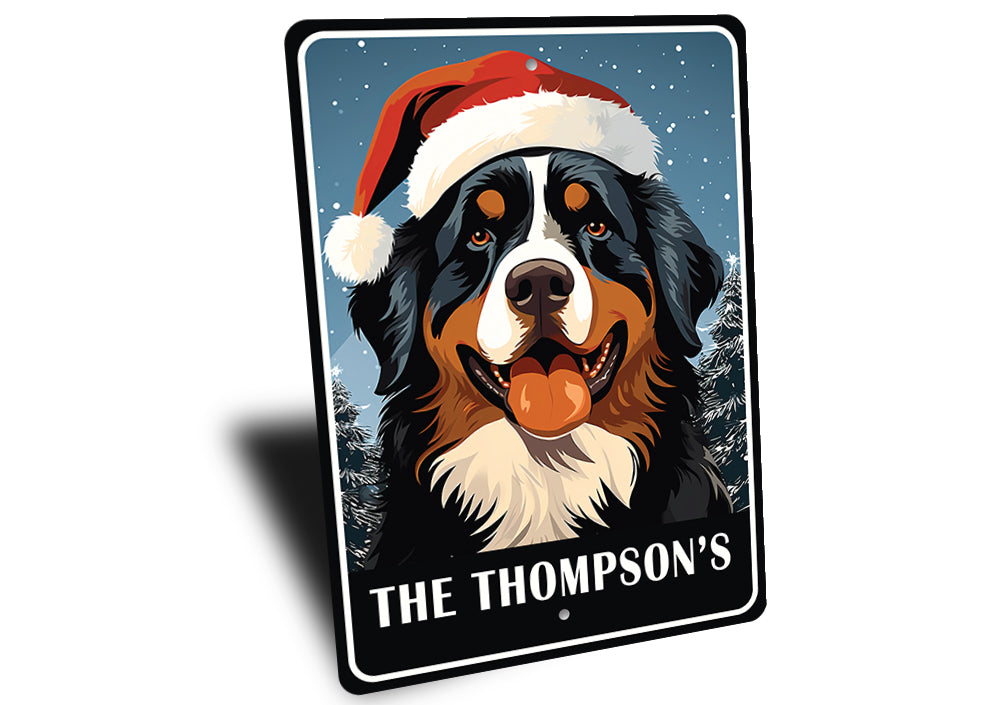 Personalized Bernese Mountain Dog Christmas Welcome Sign