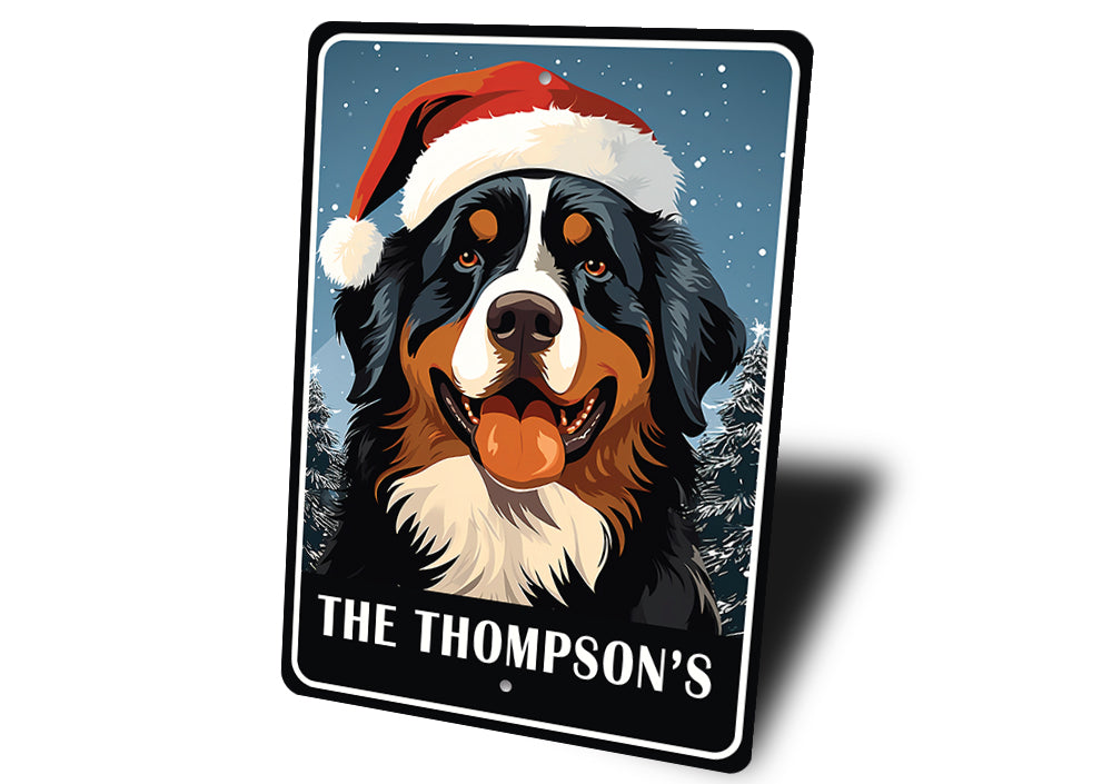 Personalized Bernese Mountain Dog Christmas Welcome Sign