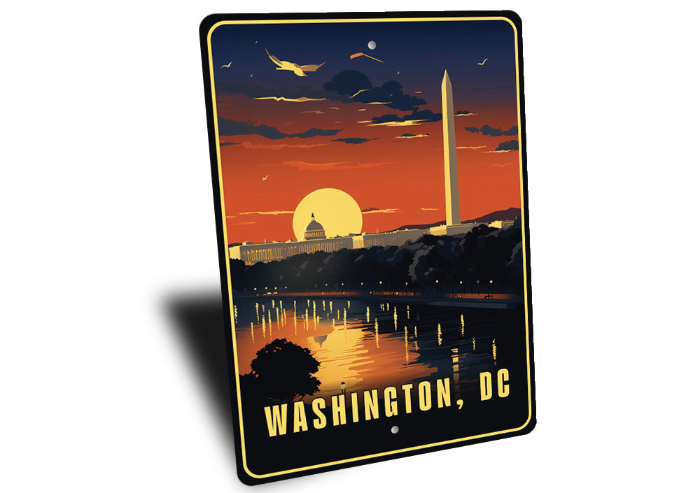 Washington DC Night Time Sign