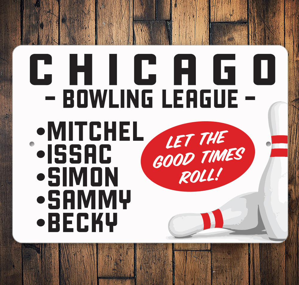 Custom Bowling League Team Sign