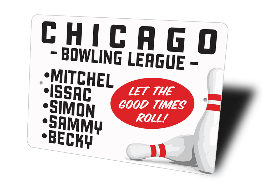 Custom Bowling League Team Sign