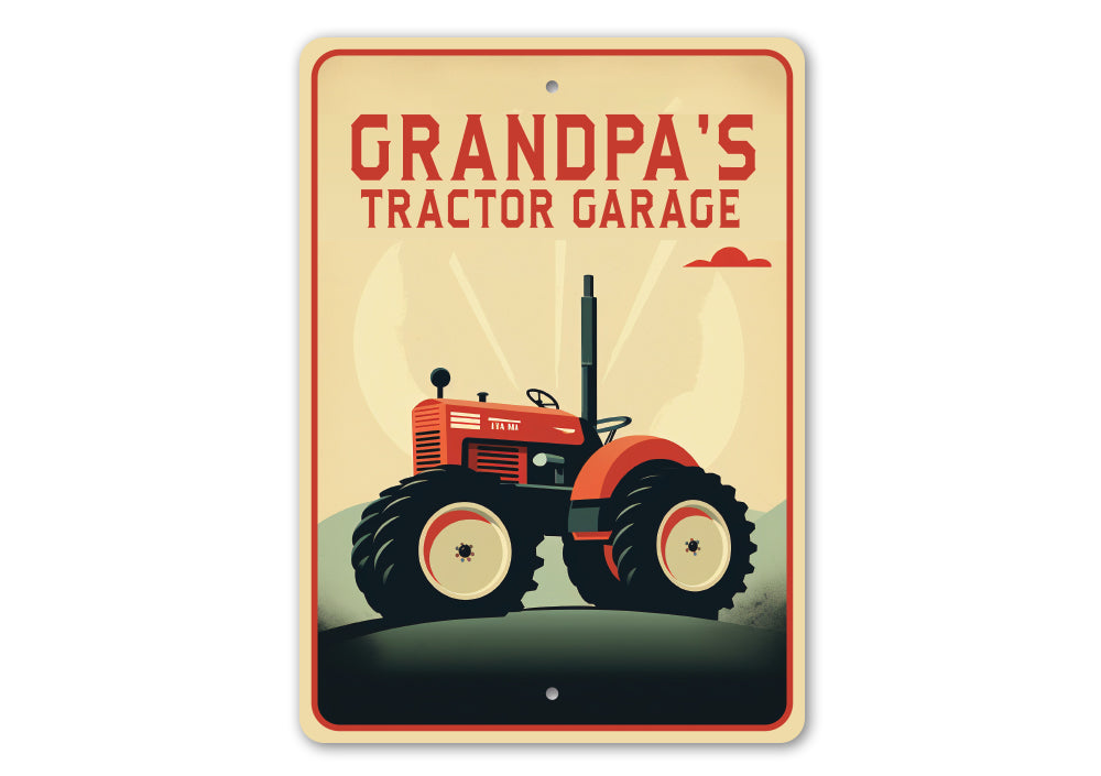 Grandpas Tractor Garage Sign