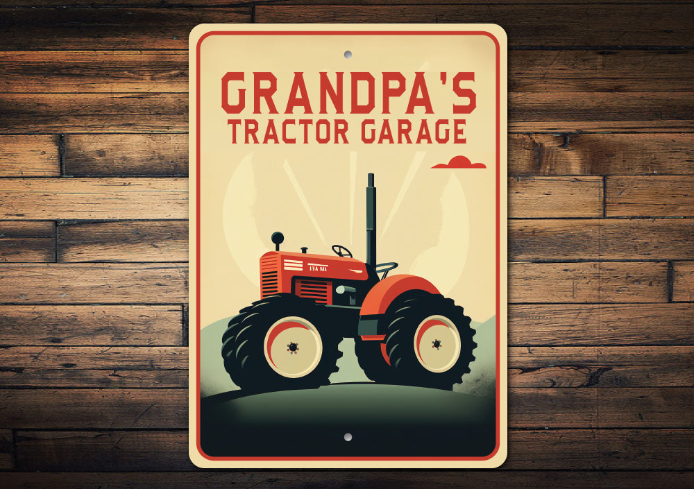 Grandpas Tractor Garage Sign