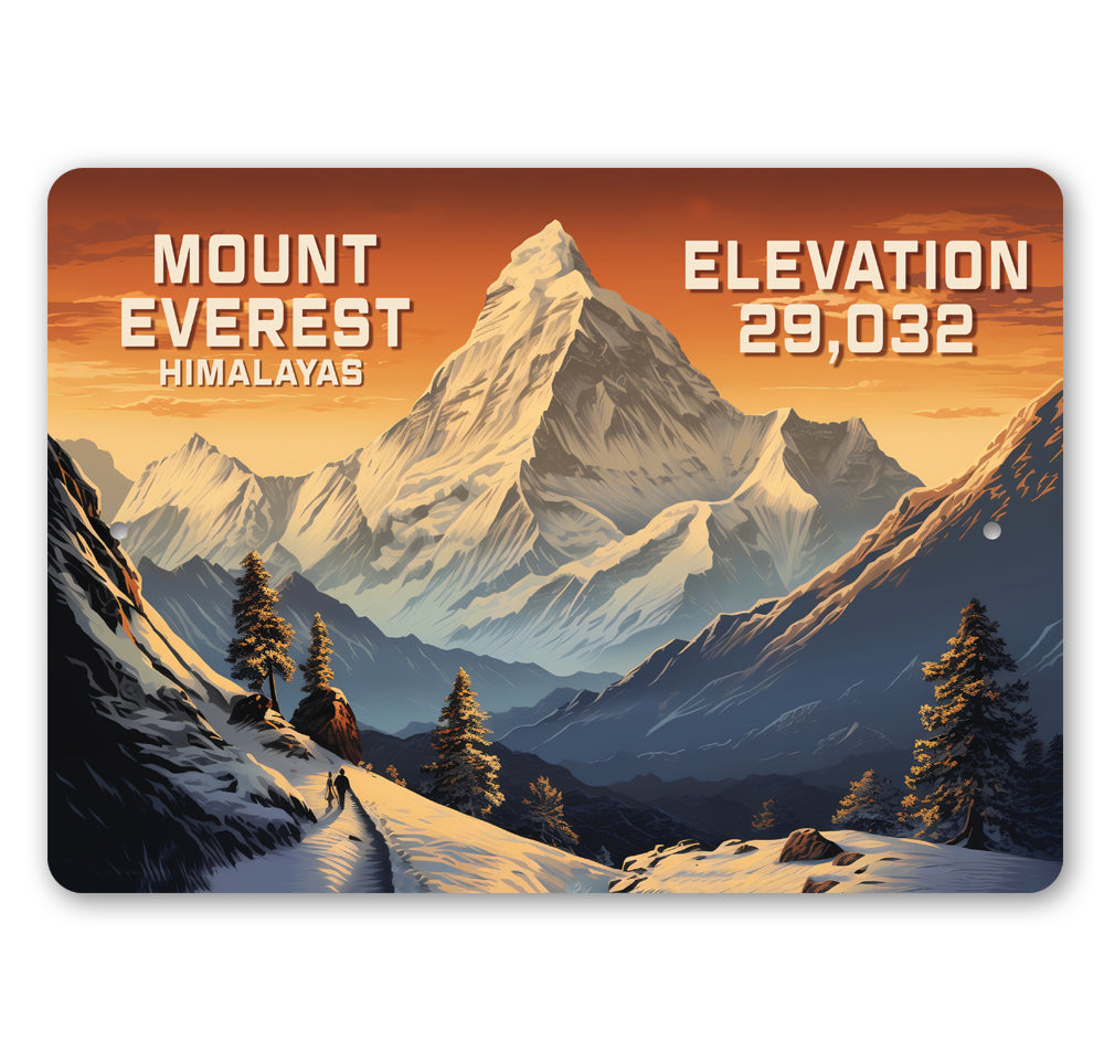 Mount Everest Elevation Metal Sign