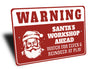 Santas Workshop Ahead Watch For Elves And Reindeer Sign