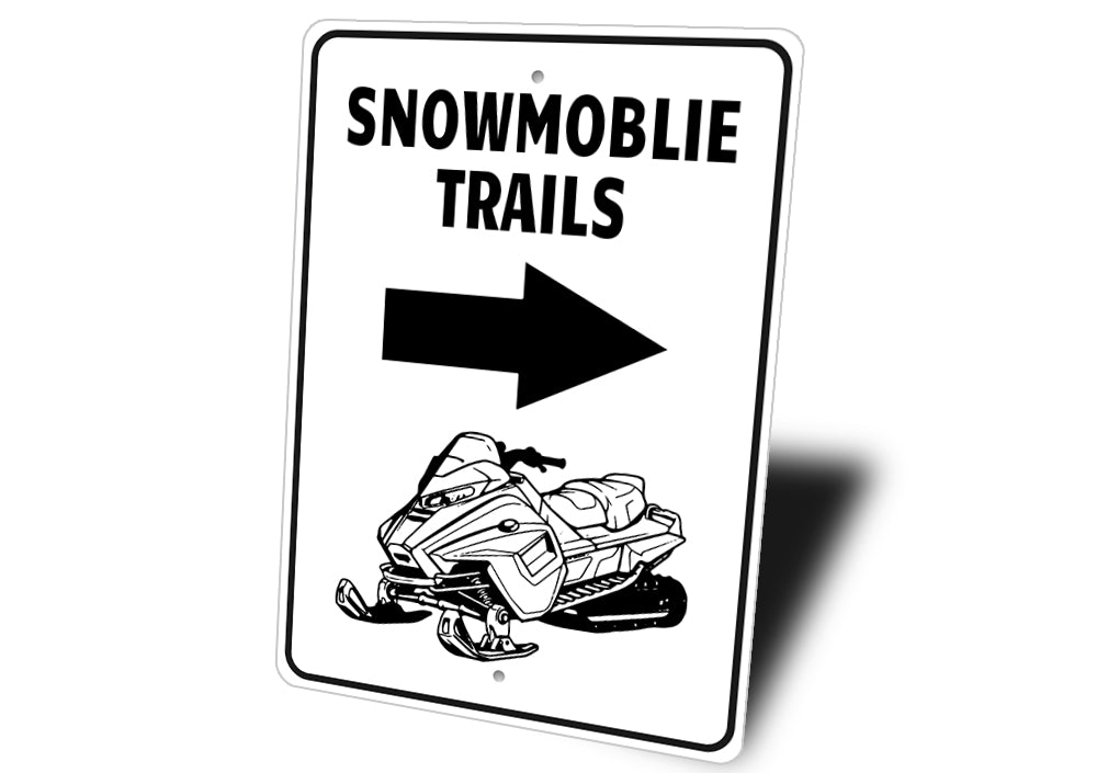 Snowmobile Trails Arrow Right Sign