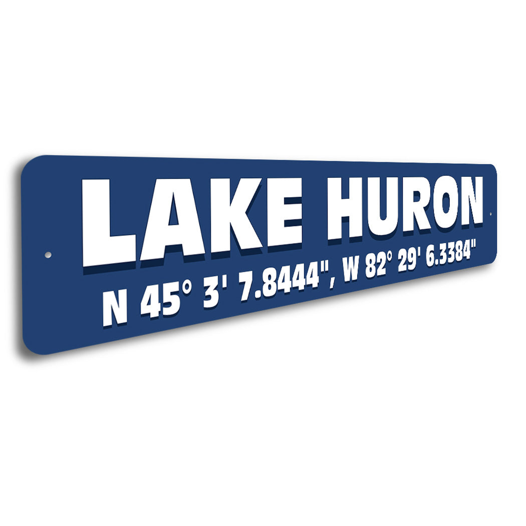 Lake Huron Coordinates Sign