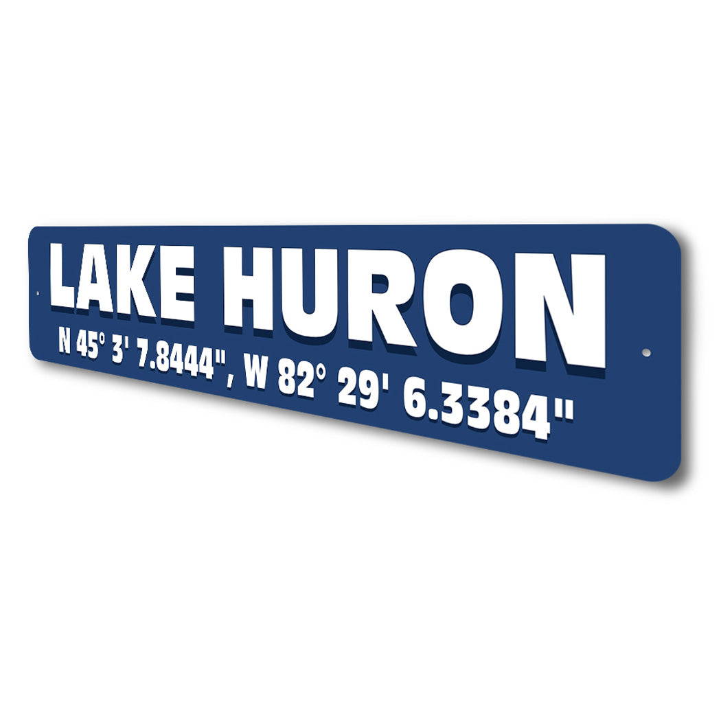Lake Huron Coordinates Sign