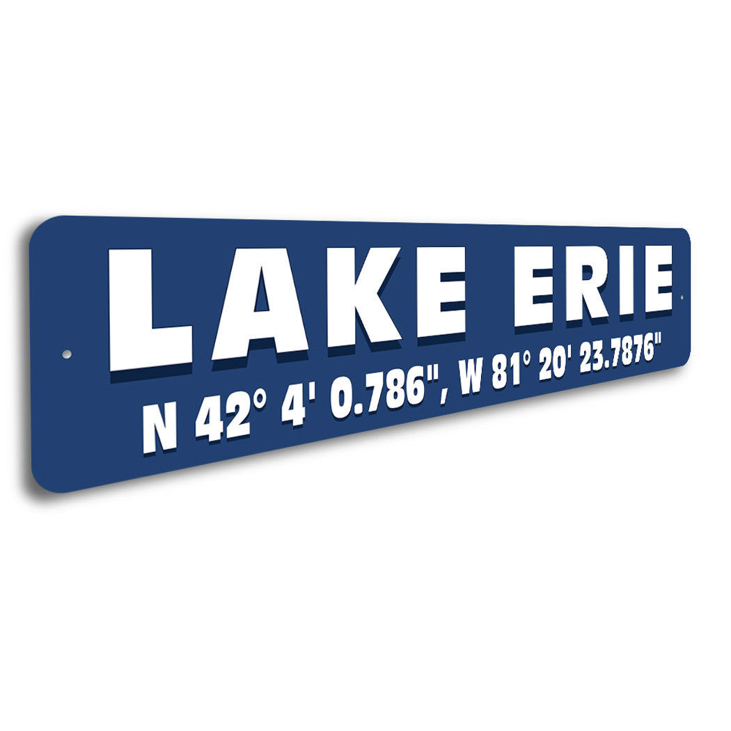 Lake Erie Coordinates Sign