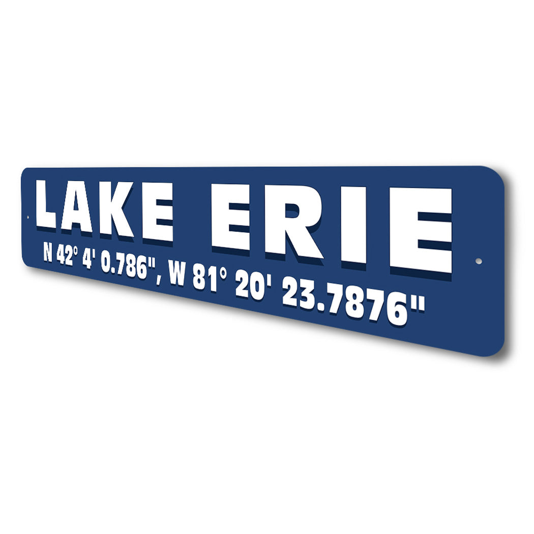 Lake Erie Coordinates Sign