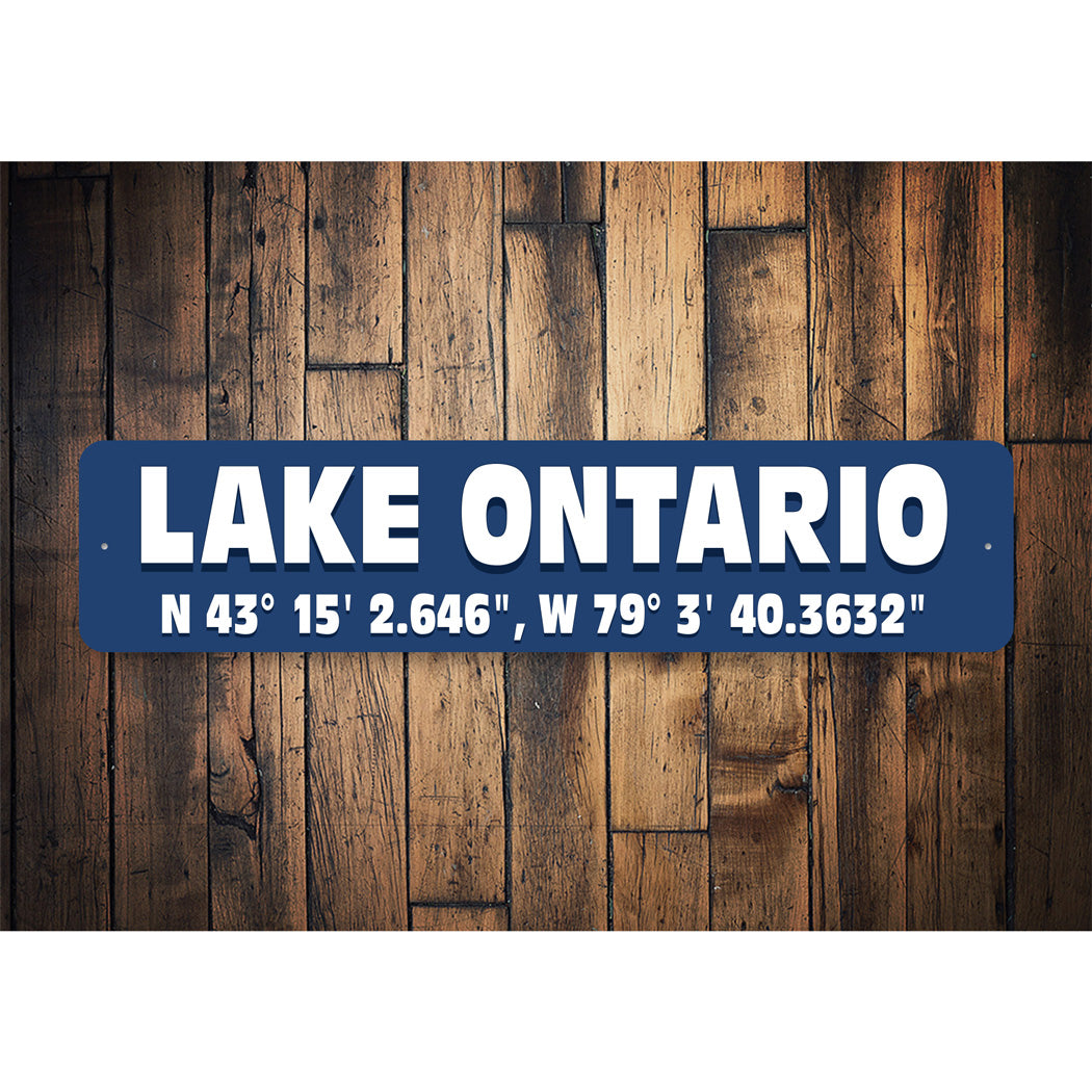 Lake Ontario Coordinates Sign