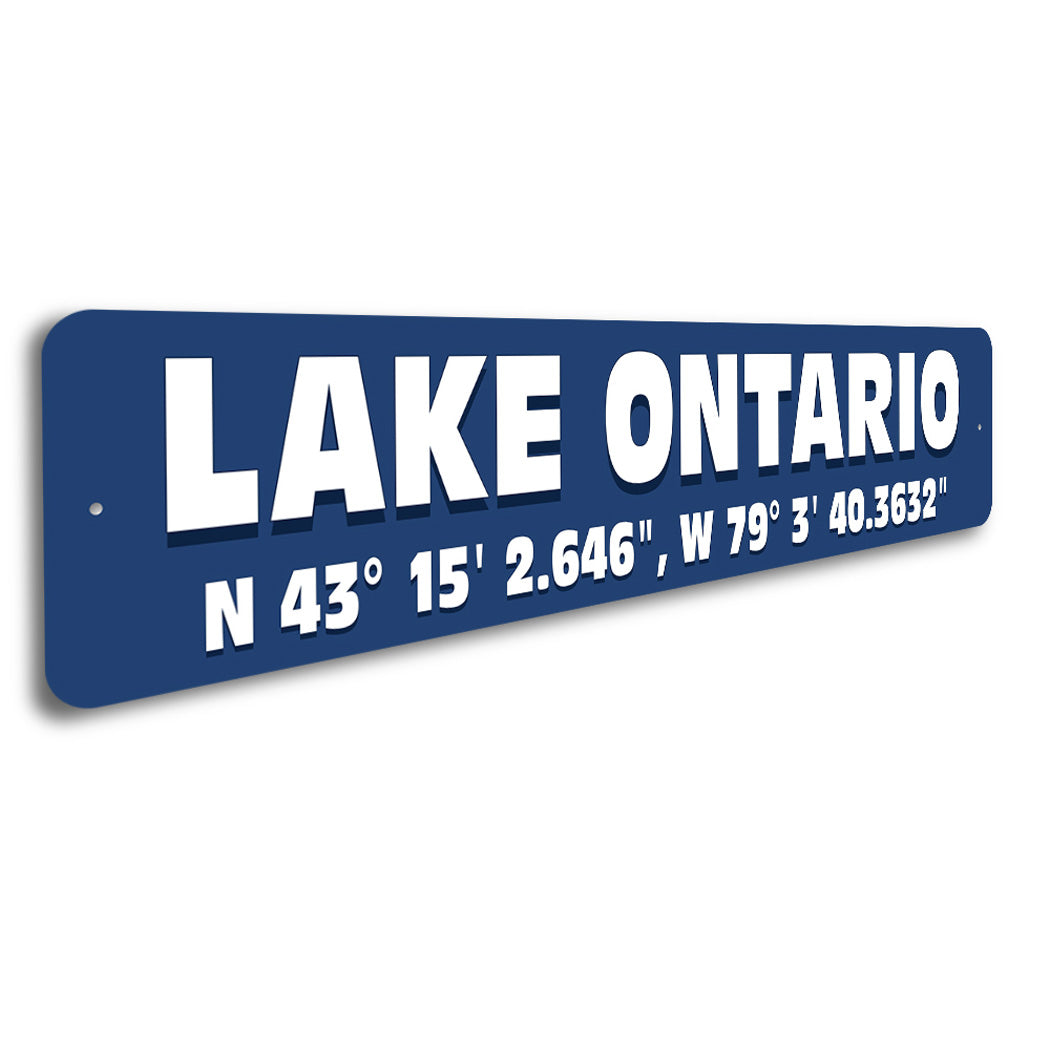 Lake Ontario Coordinates Sign