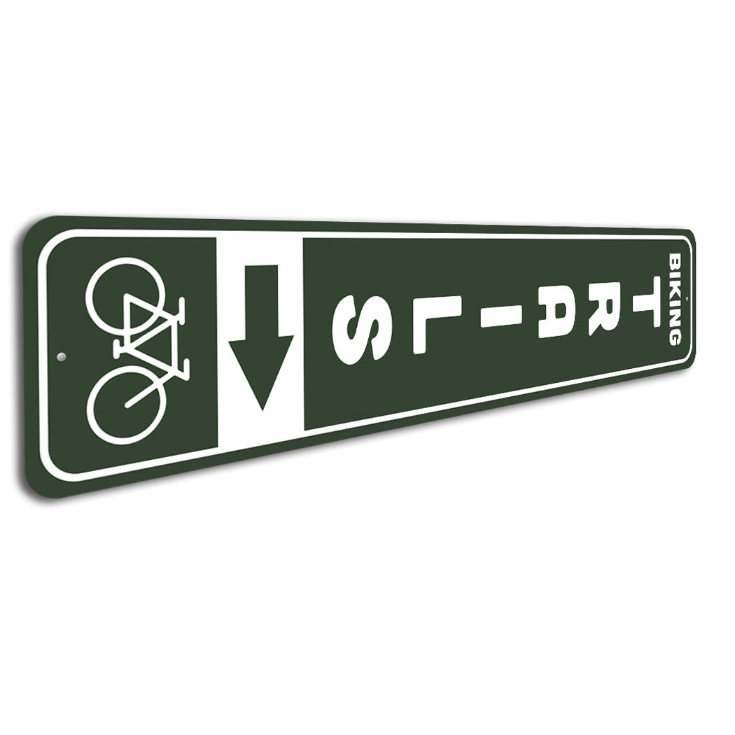 Biking Trails Arrow Right Bicycle Sign