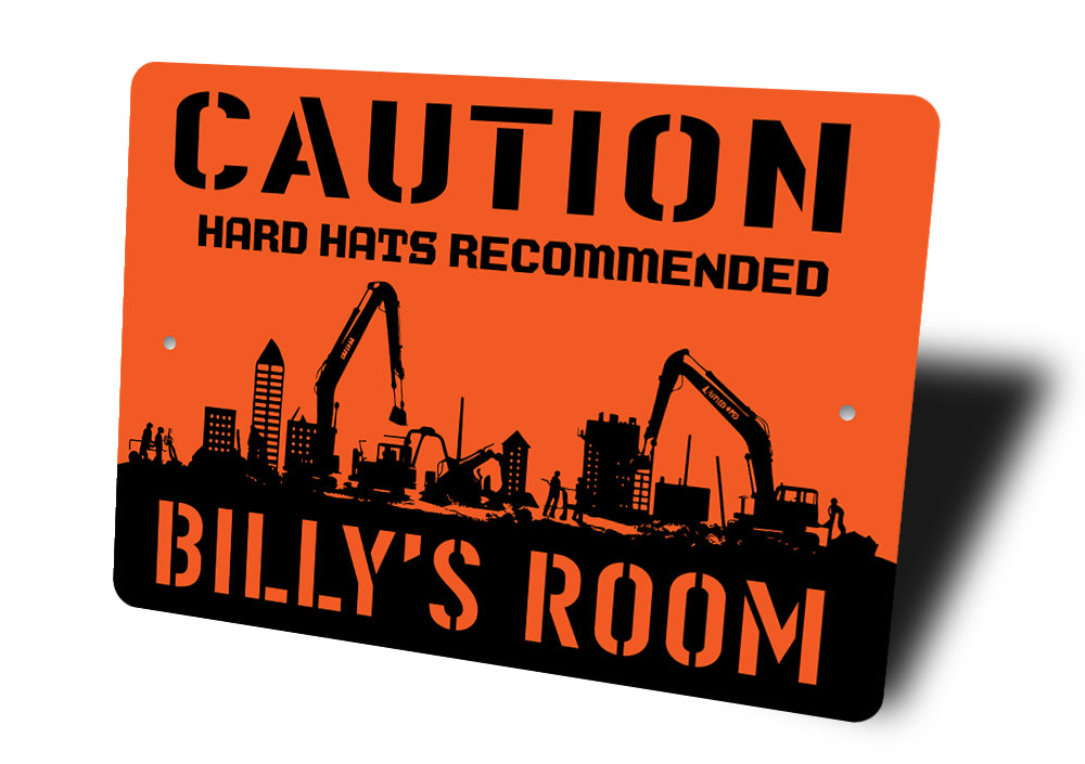 Kids Room Caution Hard Hats Recommended Sign