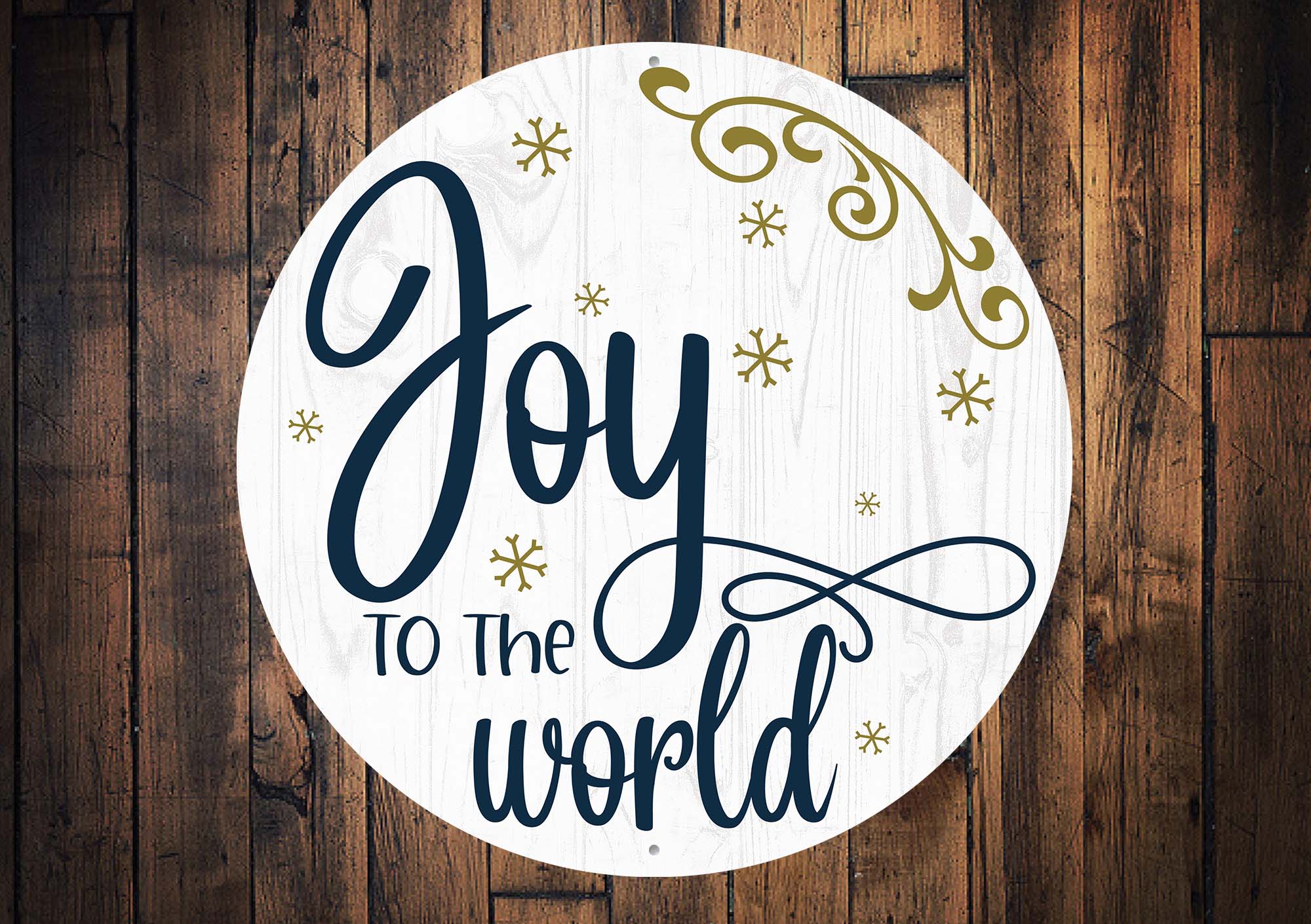 Joy To The World Circle Christmas Sign