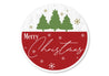Merry Christmas Pine Tree Round Sign