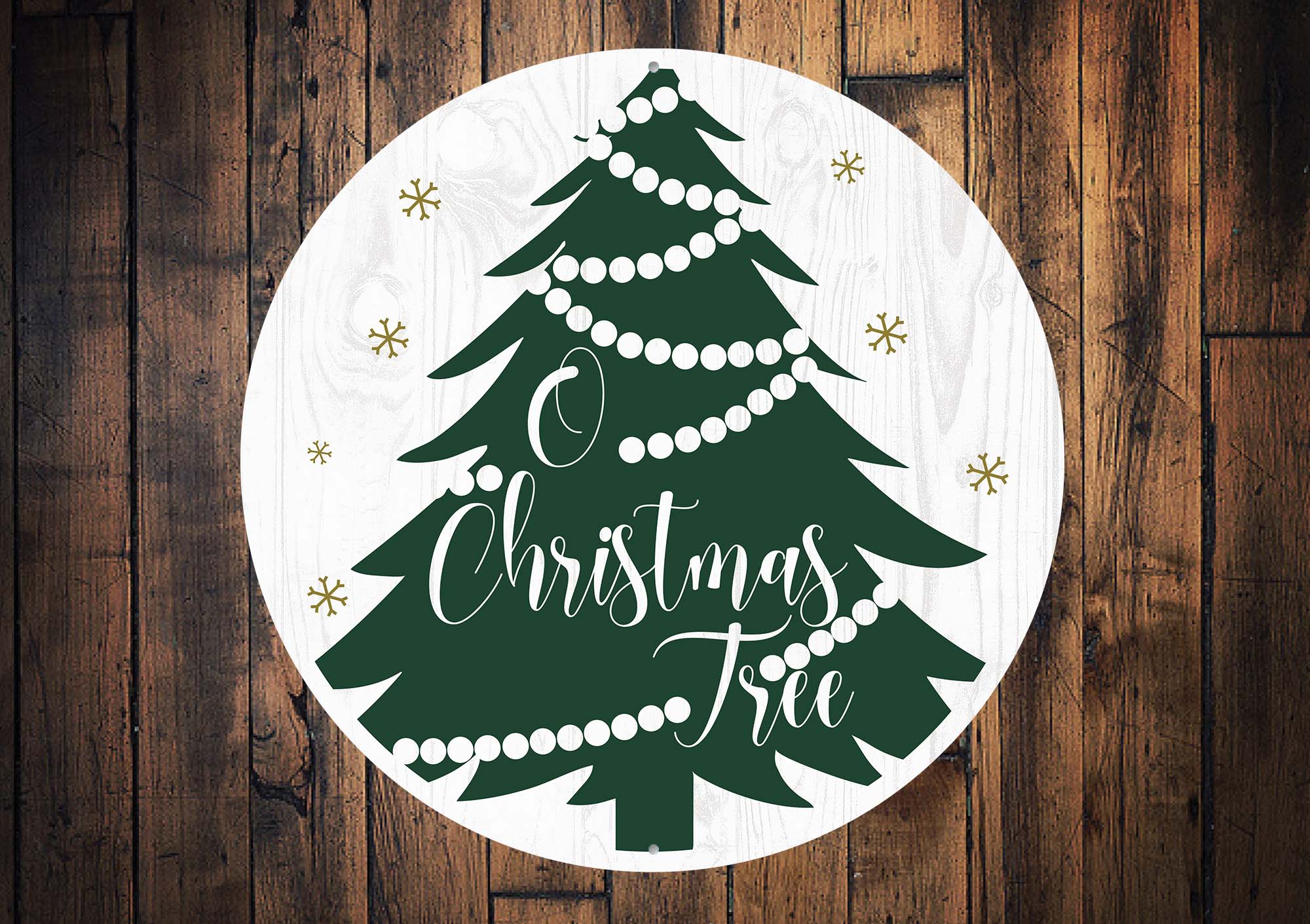 Christmas Tree Garland Tinsel Holiday Sign