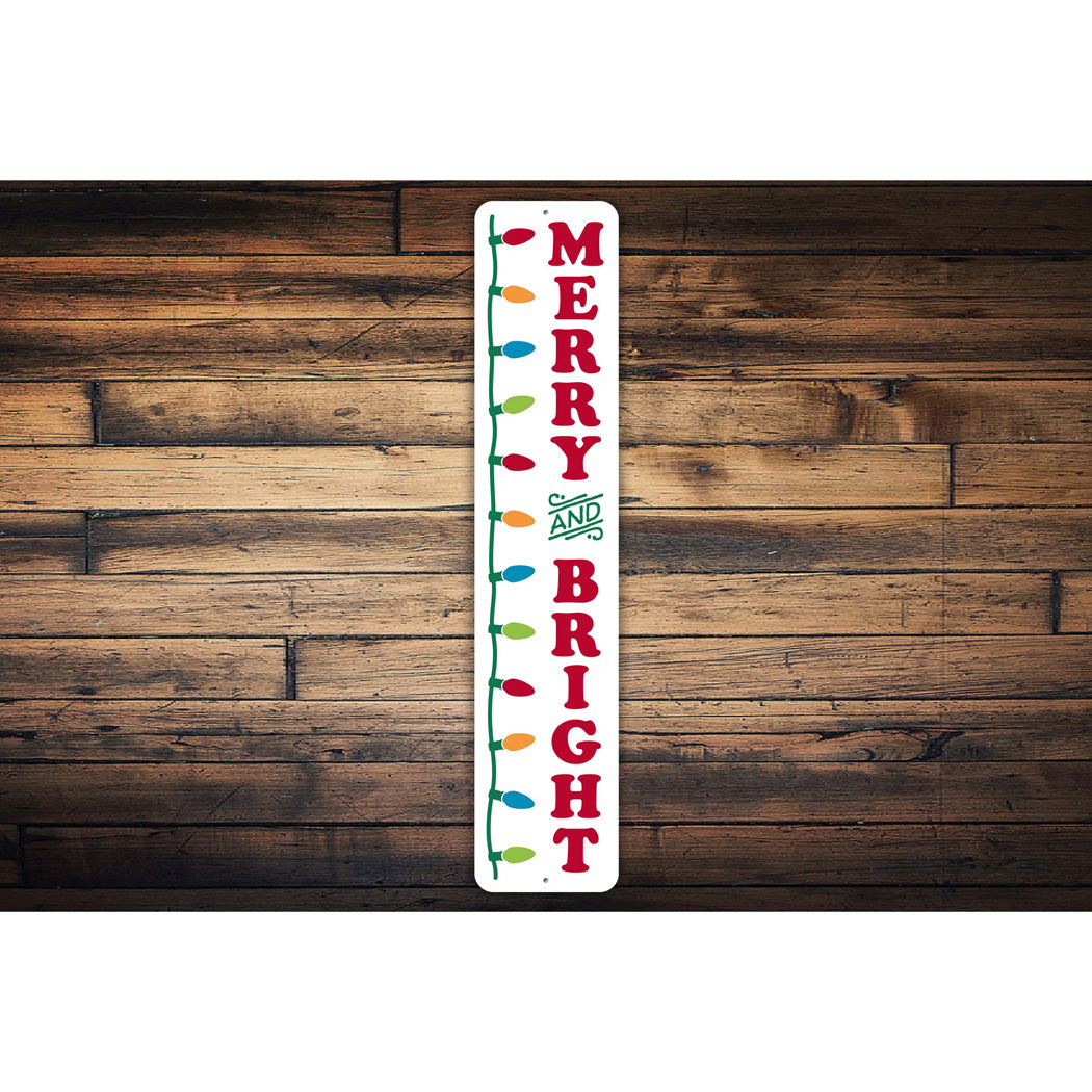 Christmas Lights Merry and Bright Sign