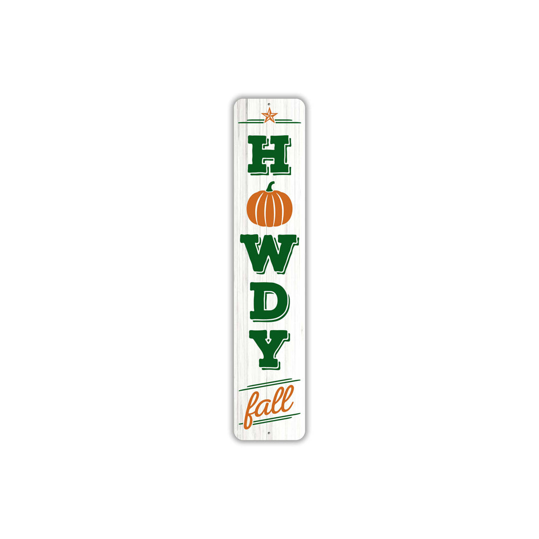Howdy Fall Pumpkin Metal Sign