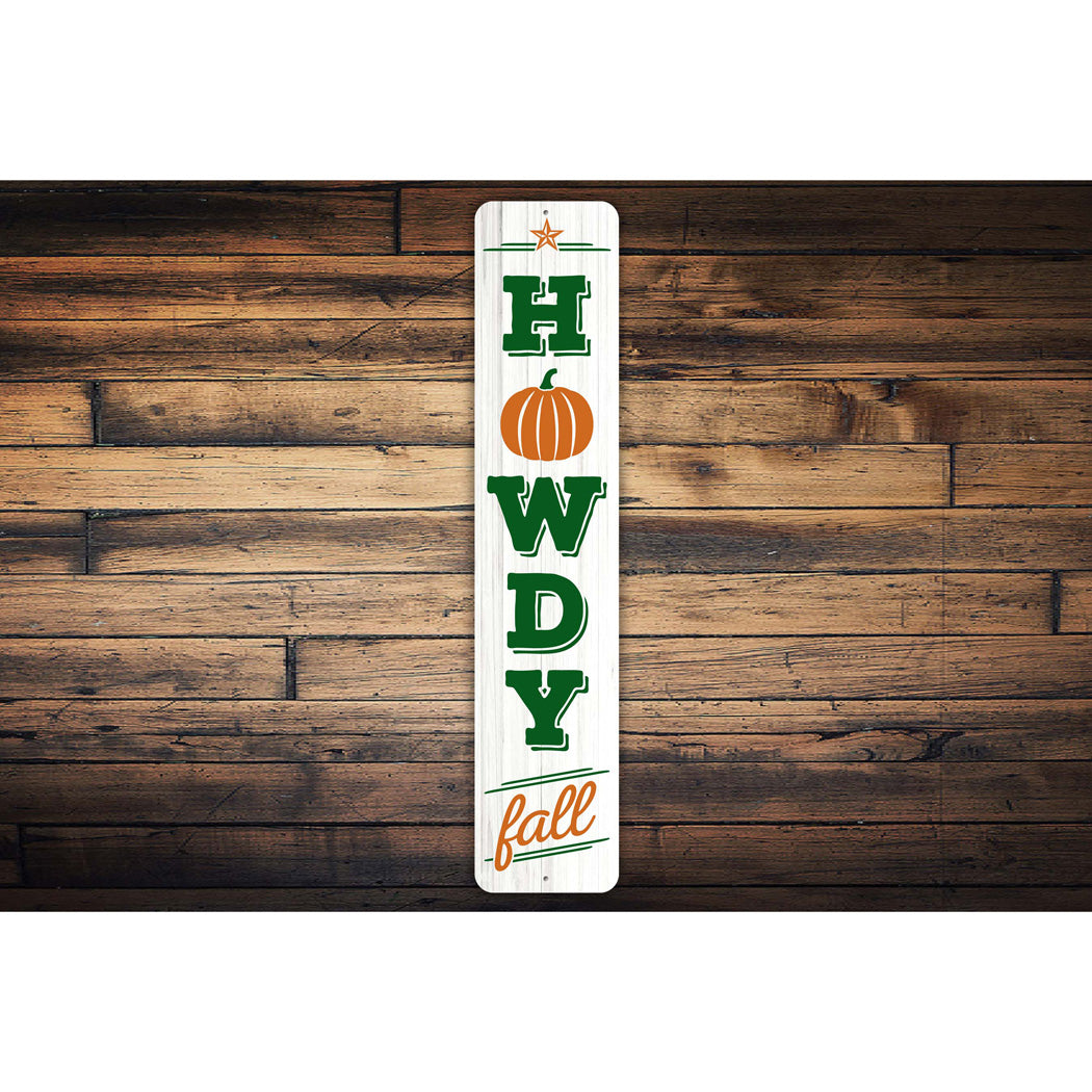 Howdy Fall Pumpkin Metal Sign