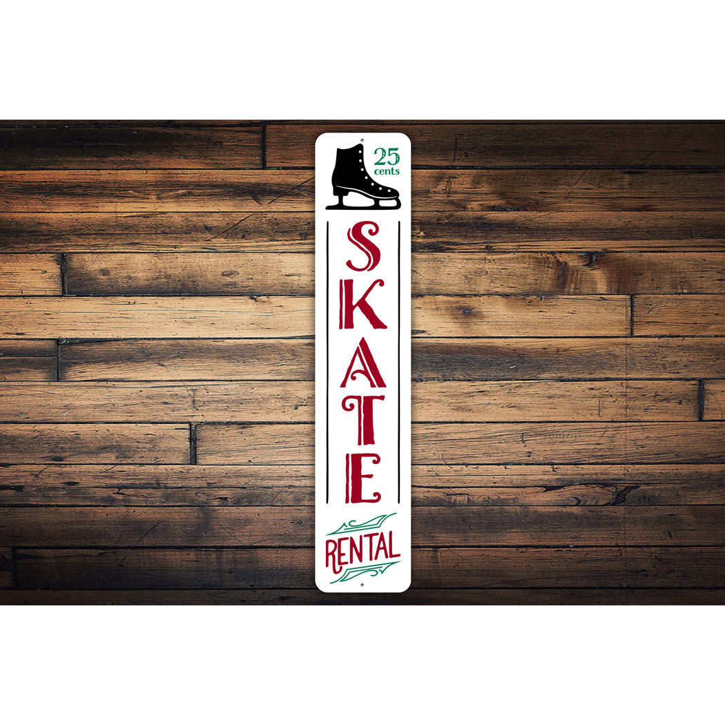 Roller Rink Skate Rentals Sign Skate Rental 25 Cents Metal Sign – Lizton Sign Shop