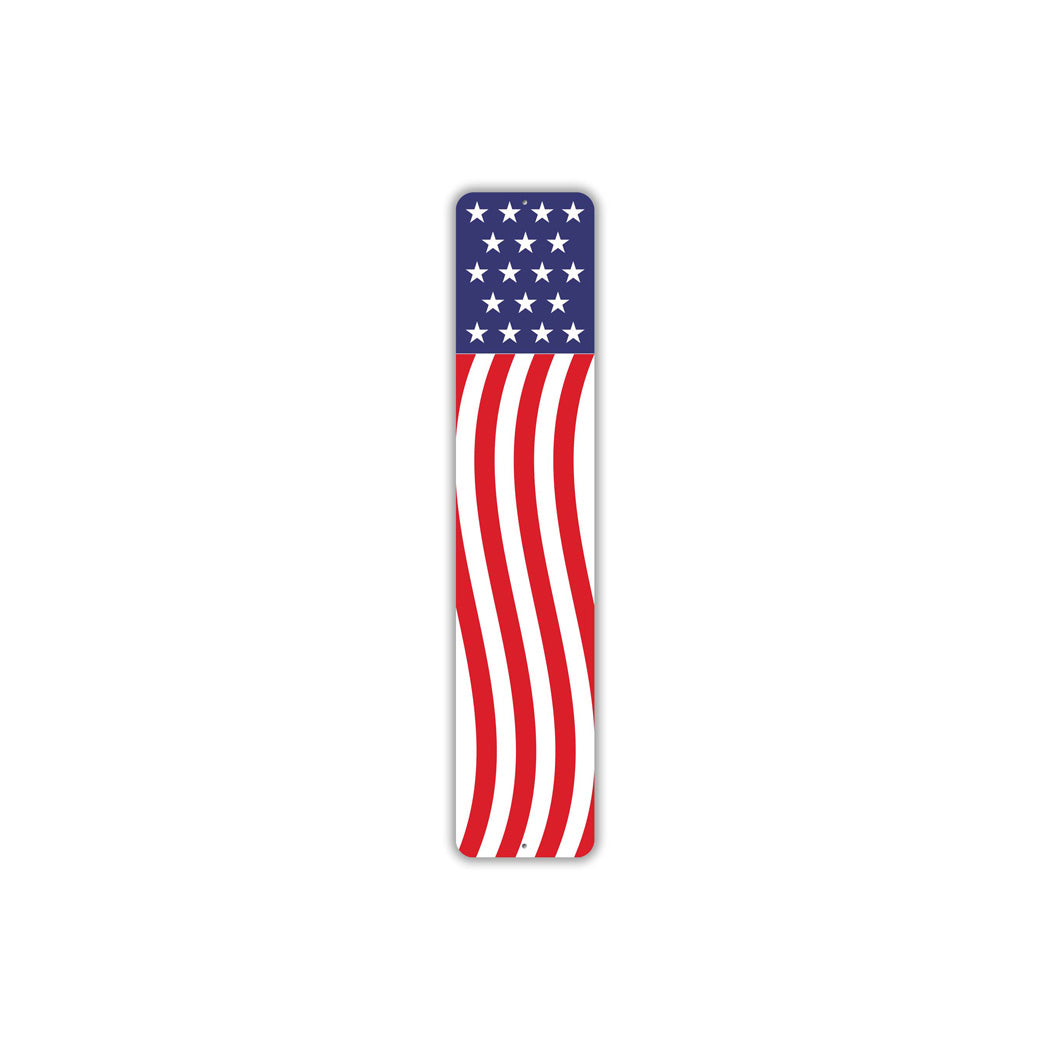 American Wavy Flag Design Sign