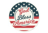 God Bless America Retro Round Sign