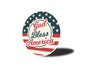 God Bless America Retro Round Sign