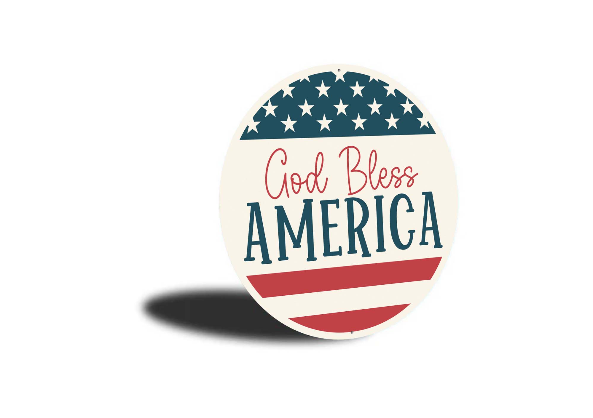 God Bless America USA Flag Circular Sign