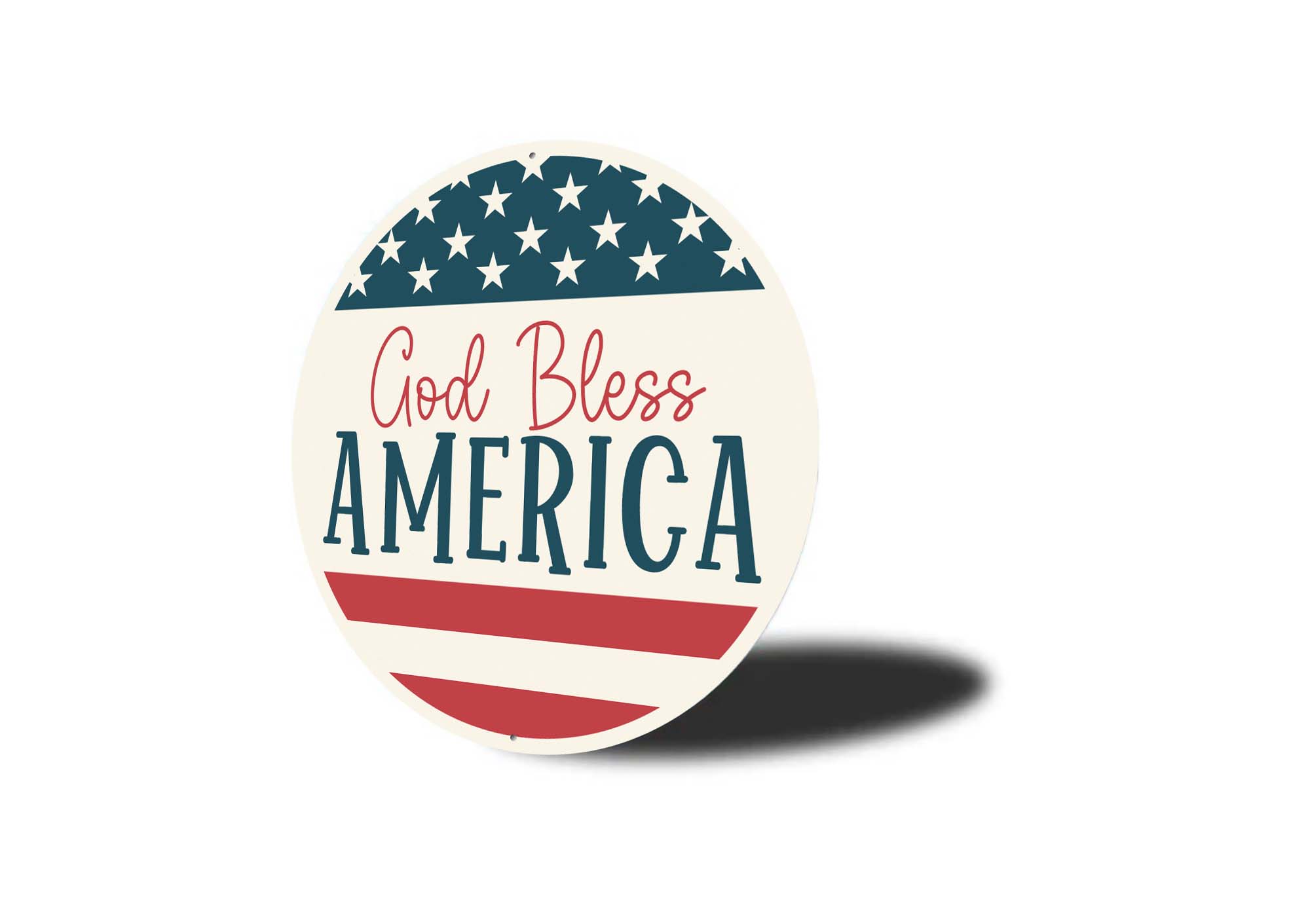 God Bless America USA Flag Circular Sign