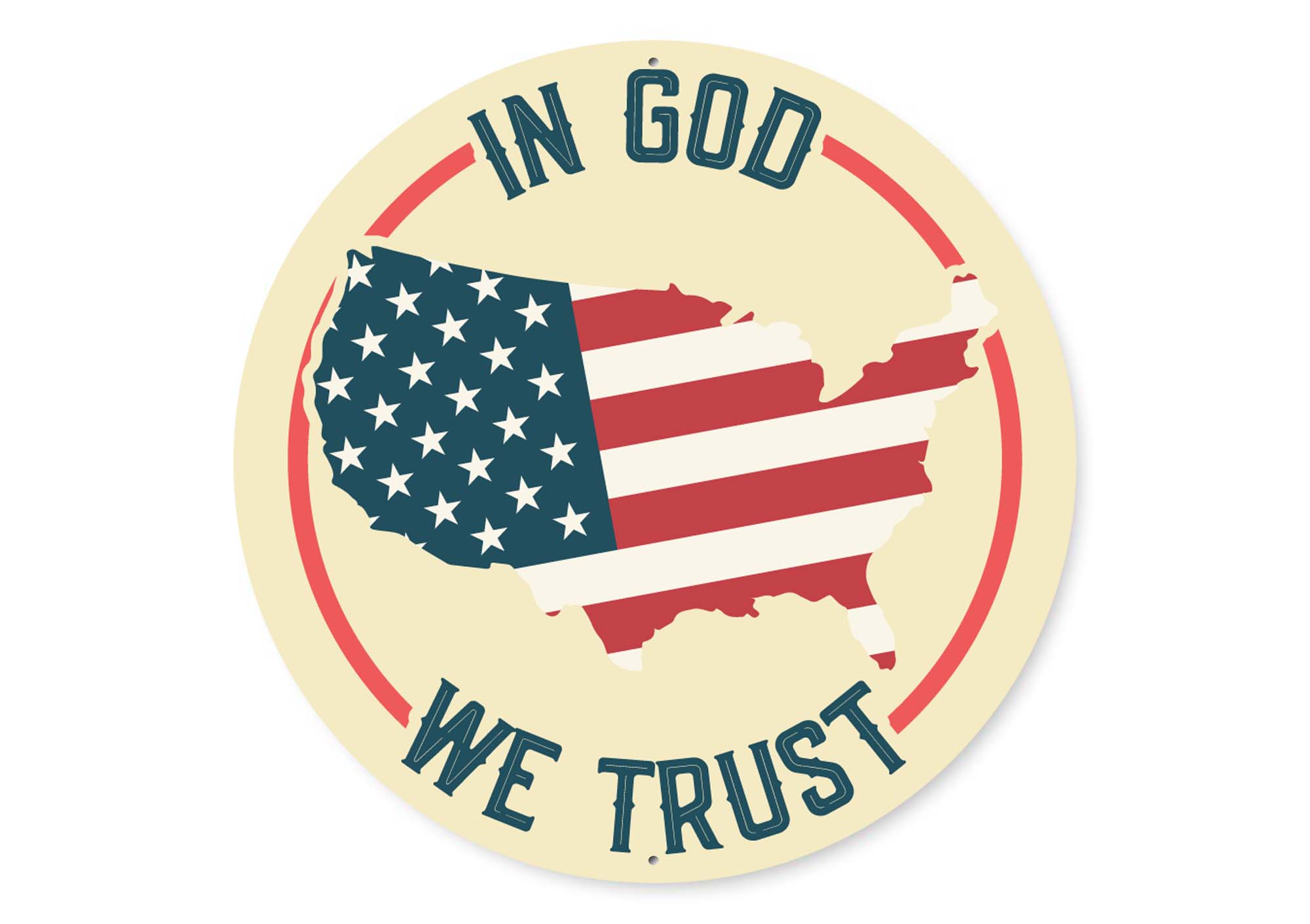 In God We Trust USA Flag Sign