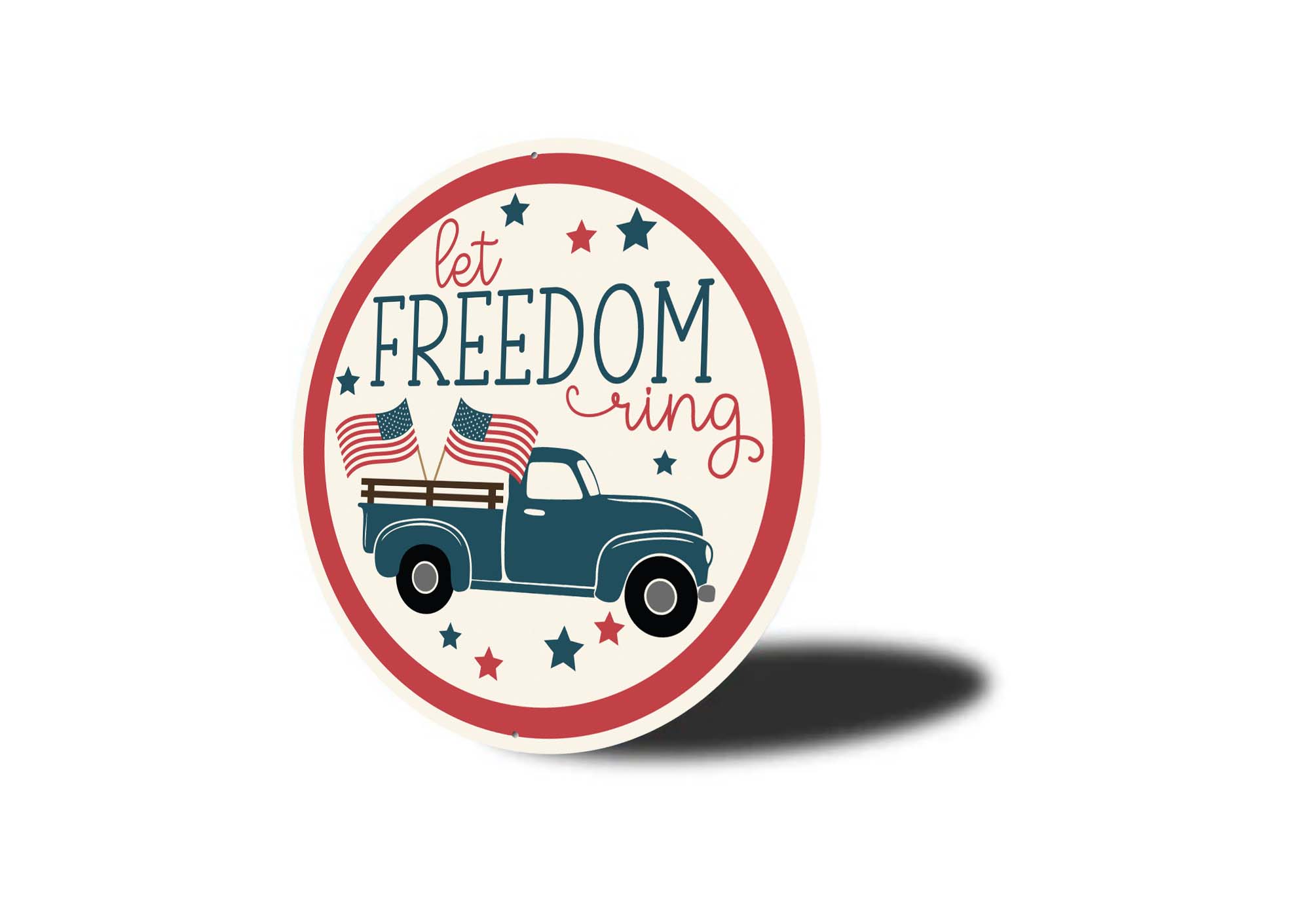 Let Freedom Ring USA Flag Pickup Truck Sign