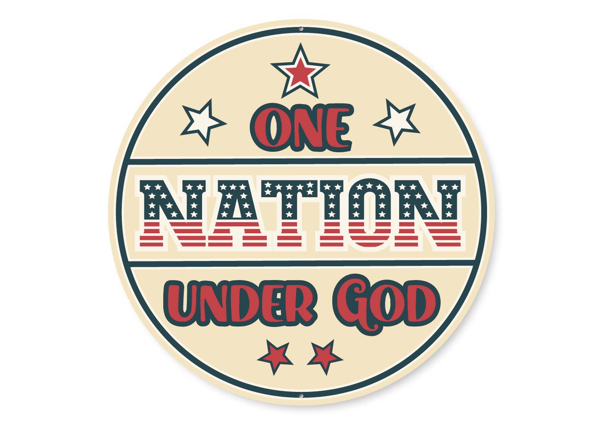 One Nation Under God USA Flag Sign