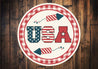 USA Flag Fireworks Circular Sign