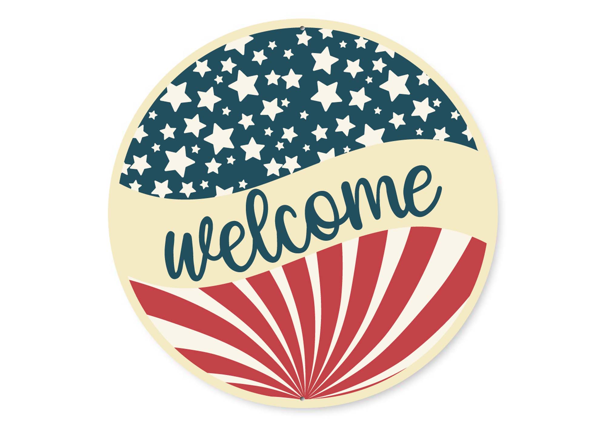 Welcome American Flag Sign