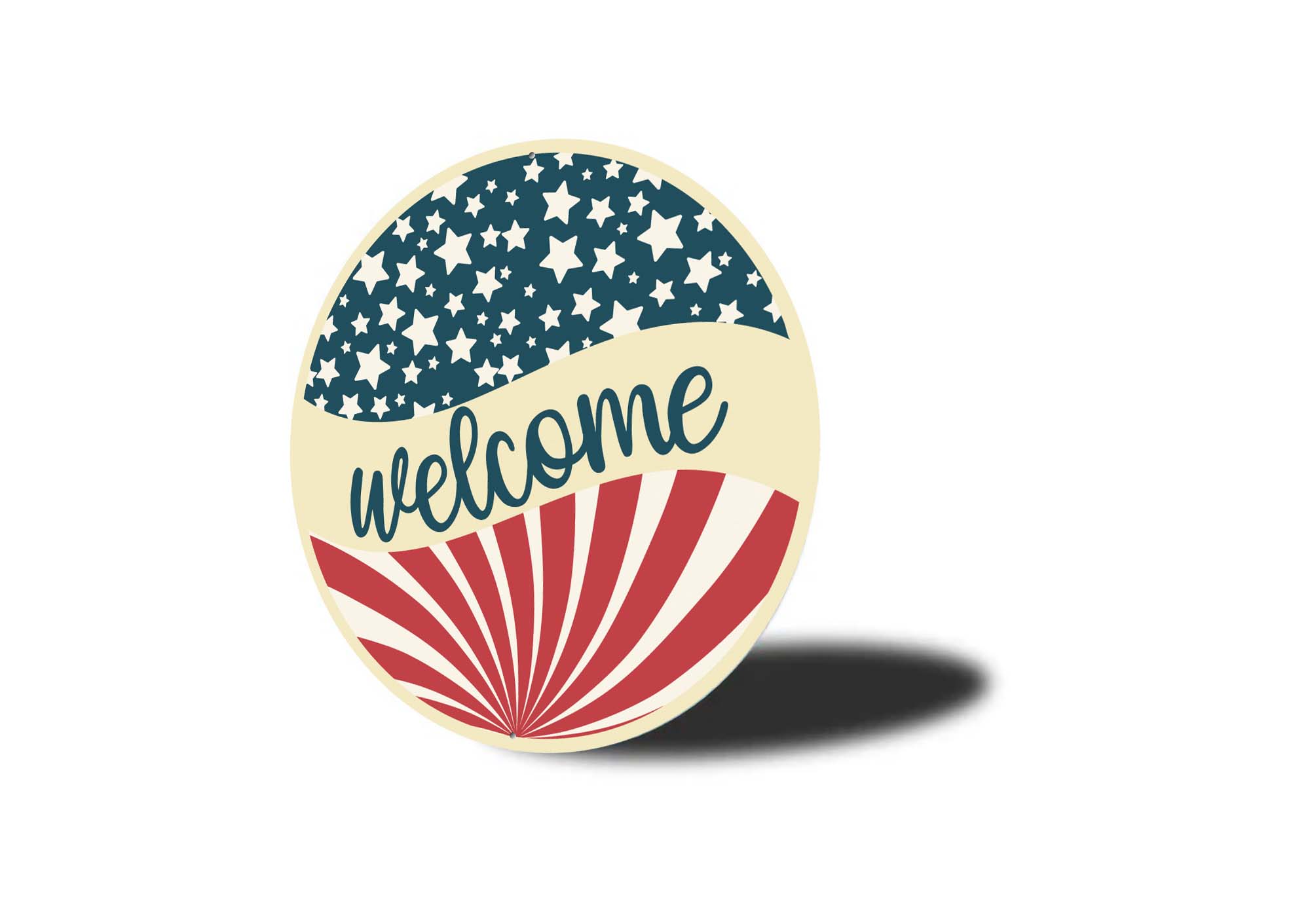Welcome American Flag Sign