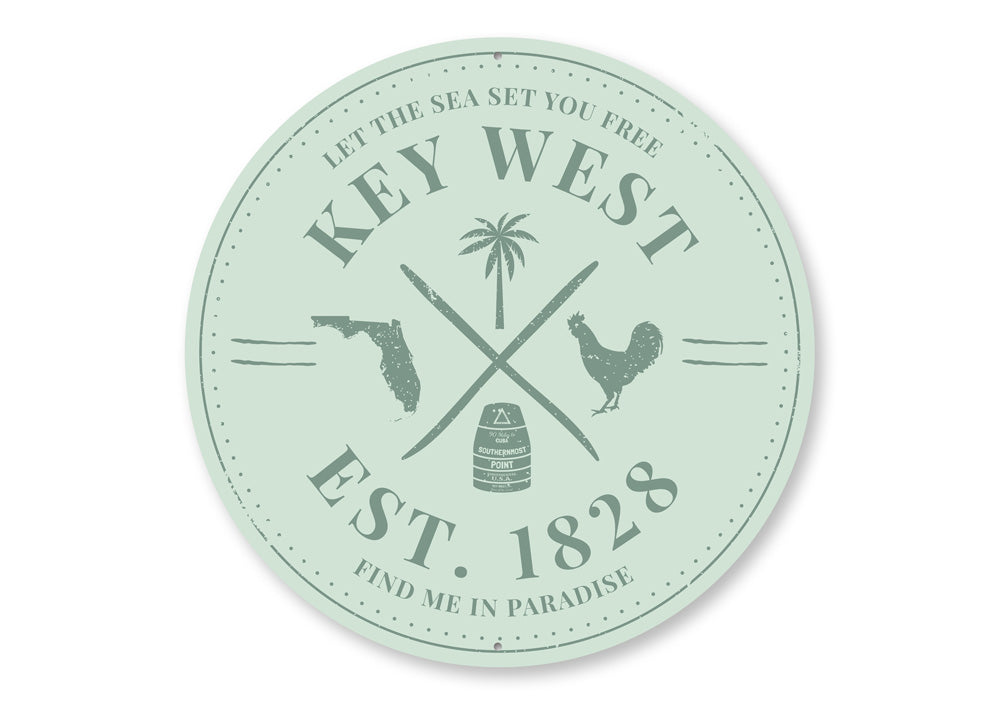 Key West Est. Date Sign, Find Me In Paradise Beach Sign