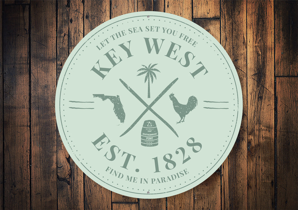 Key West Est. Date Sign, Find Me In Paradise Beach Sign