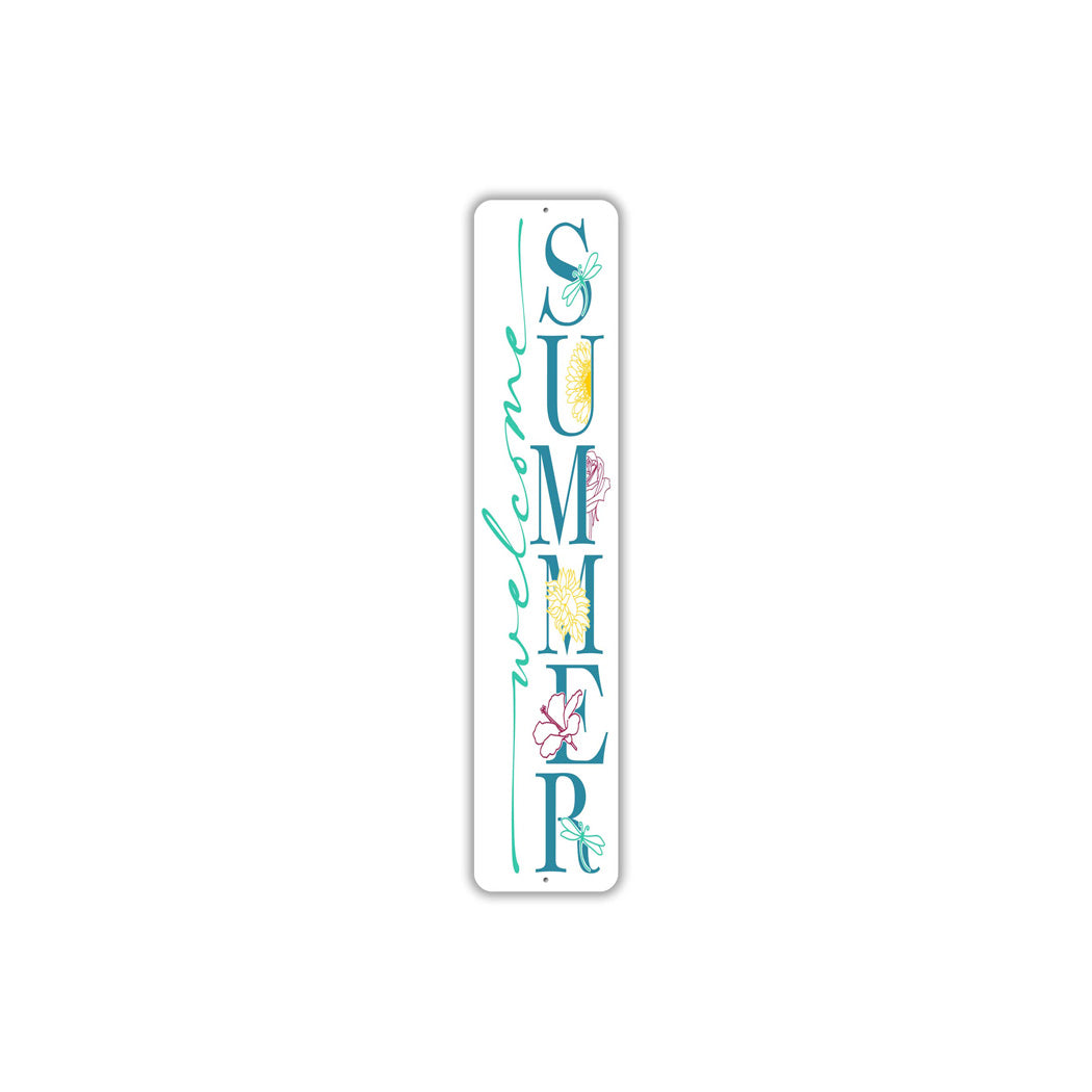 Welcome Summer Flowers Sign