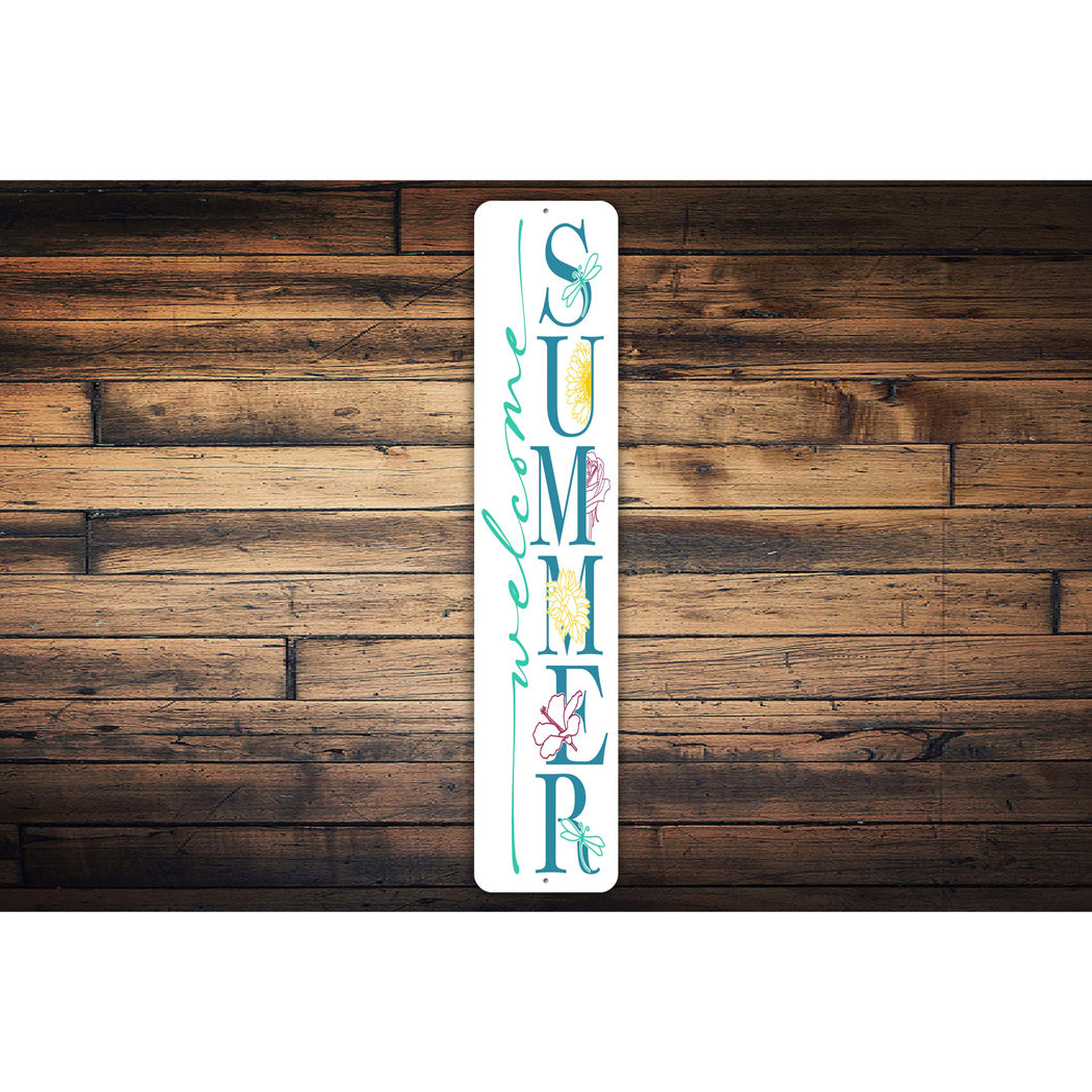 Welcome Summer Flowers Sign