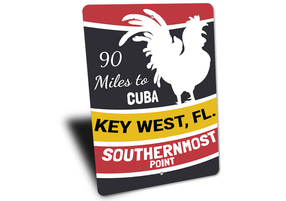 90 Miles To Cuba Sign