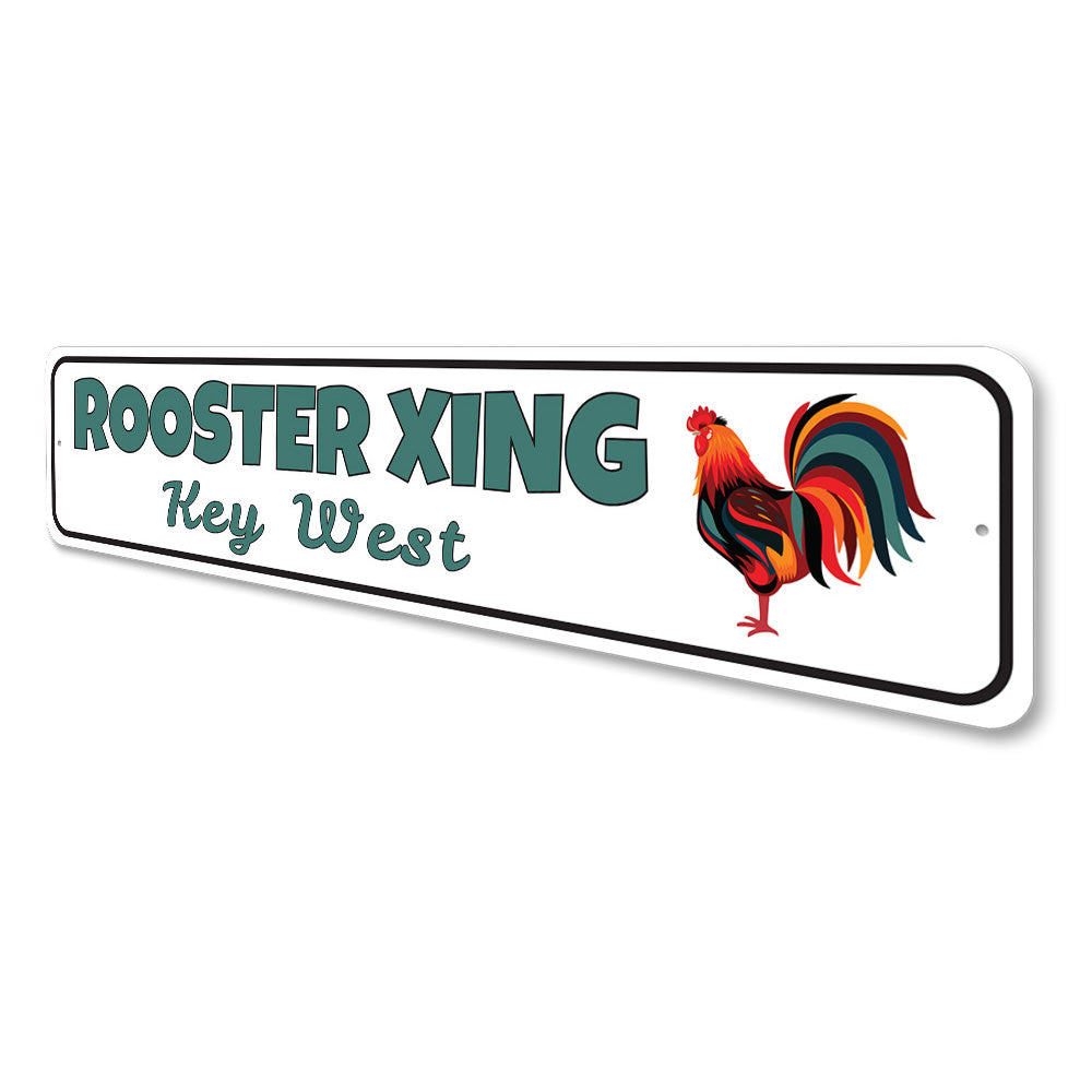 Rooster Crossing Keywest Sign