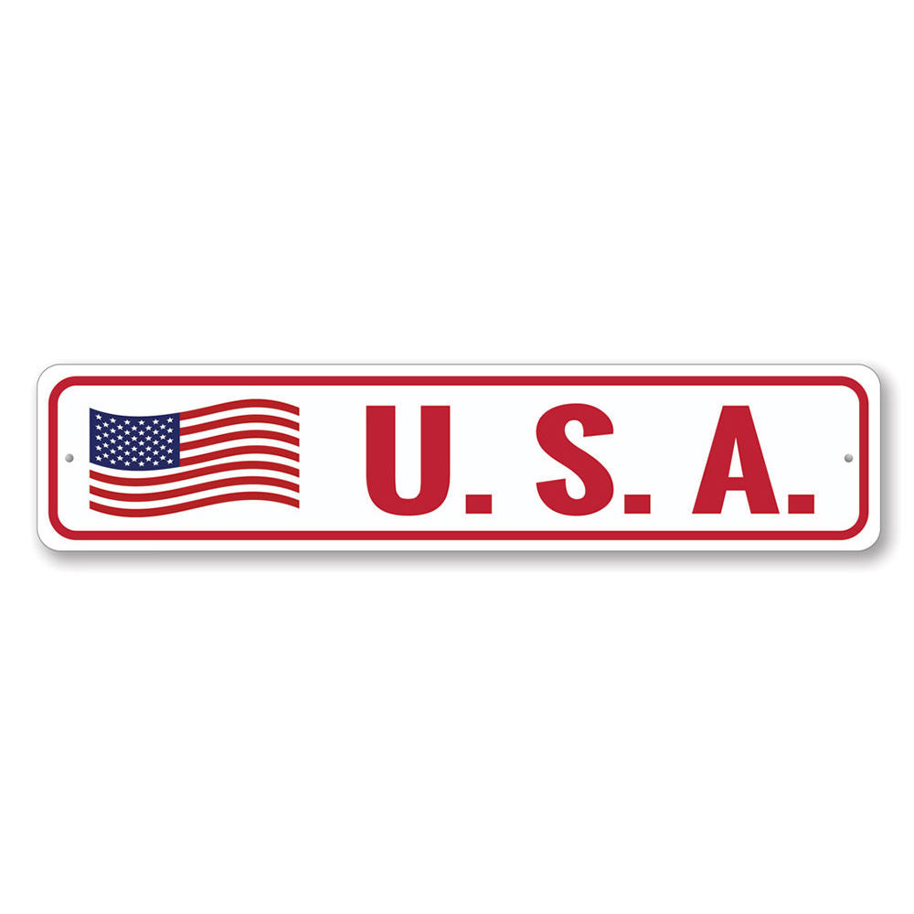 U.S.A. American Flag Sign Aluminum Sign