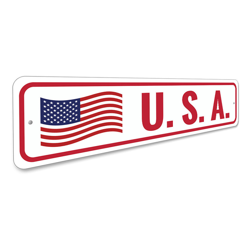 U.S.A. American Flag Sign Aluminum Sign