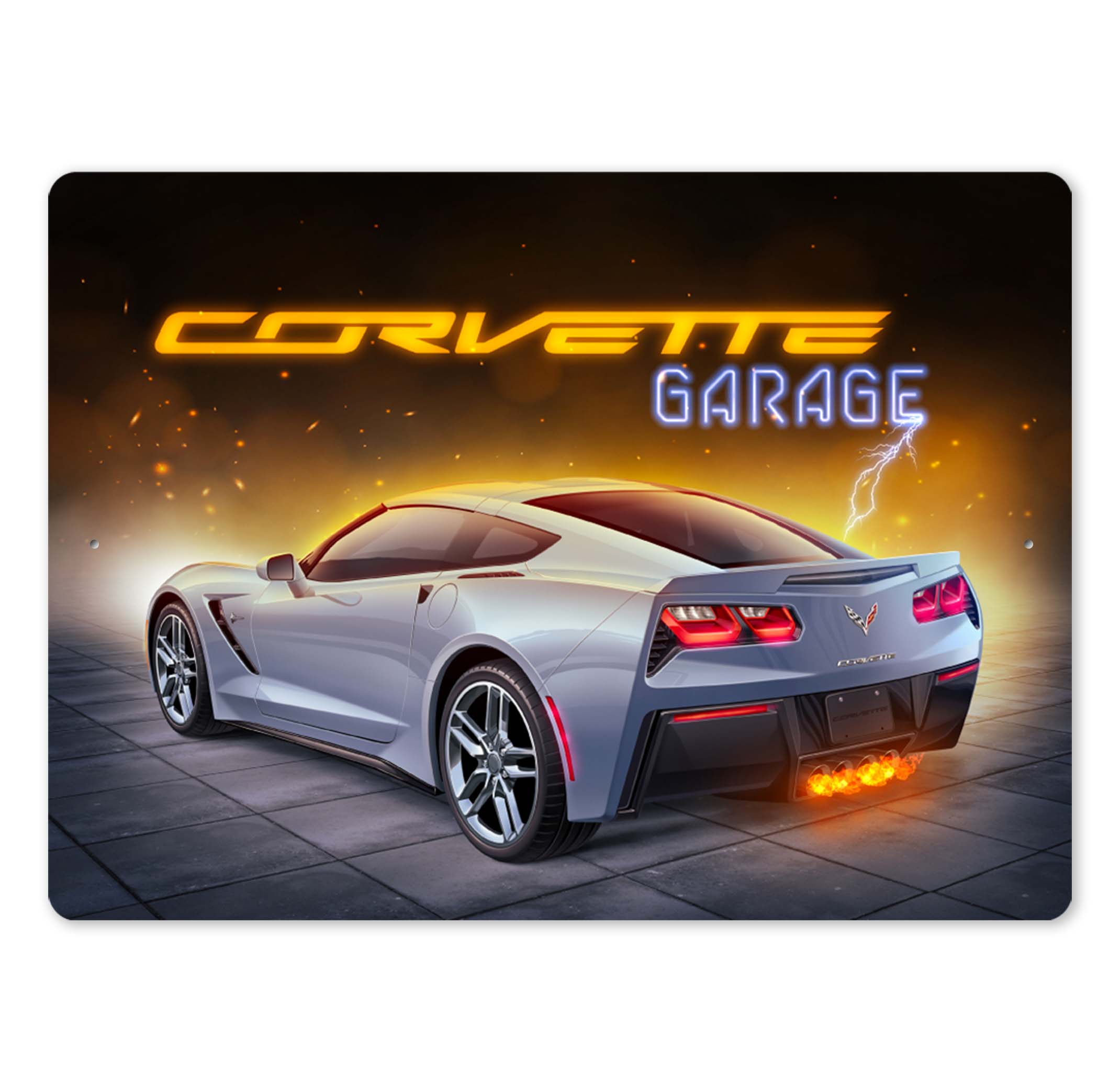 Corvette Garage Metal Sign
