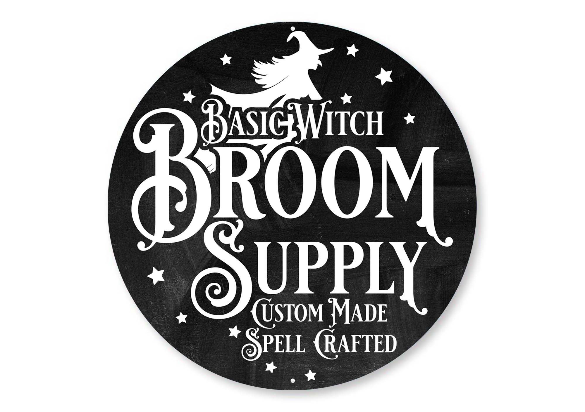 Basic Witch Broom Supply Halloween Sign