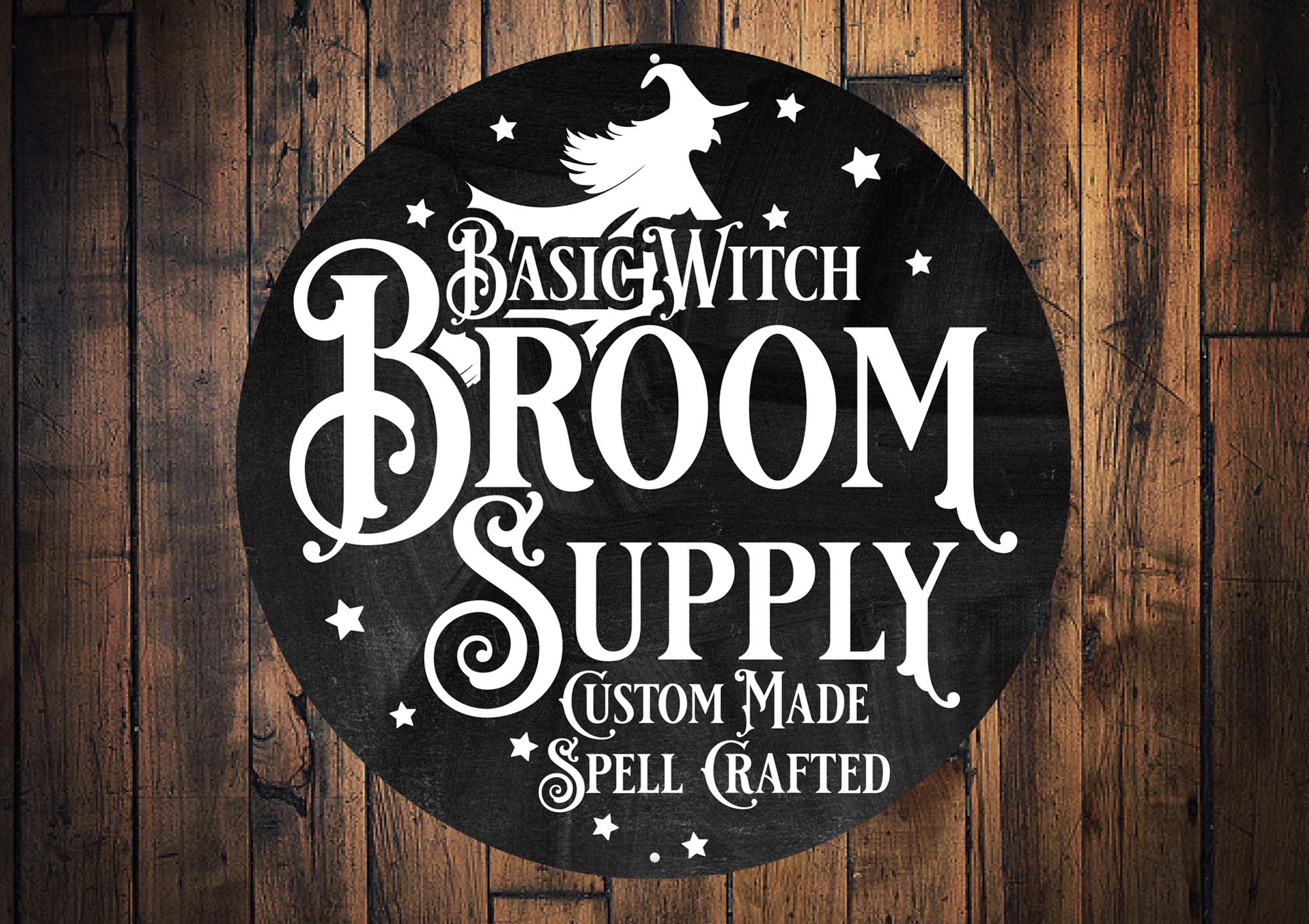 Basic Witch Broom Supply Halloween Sign