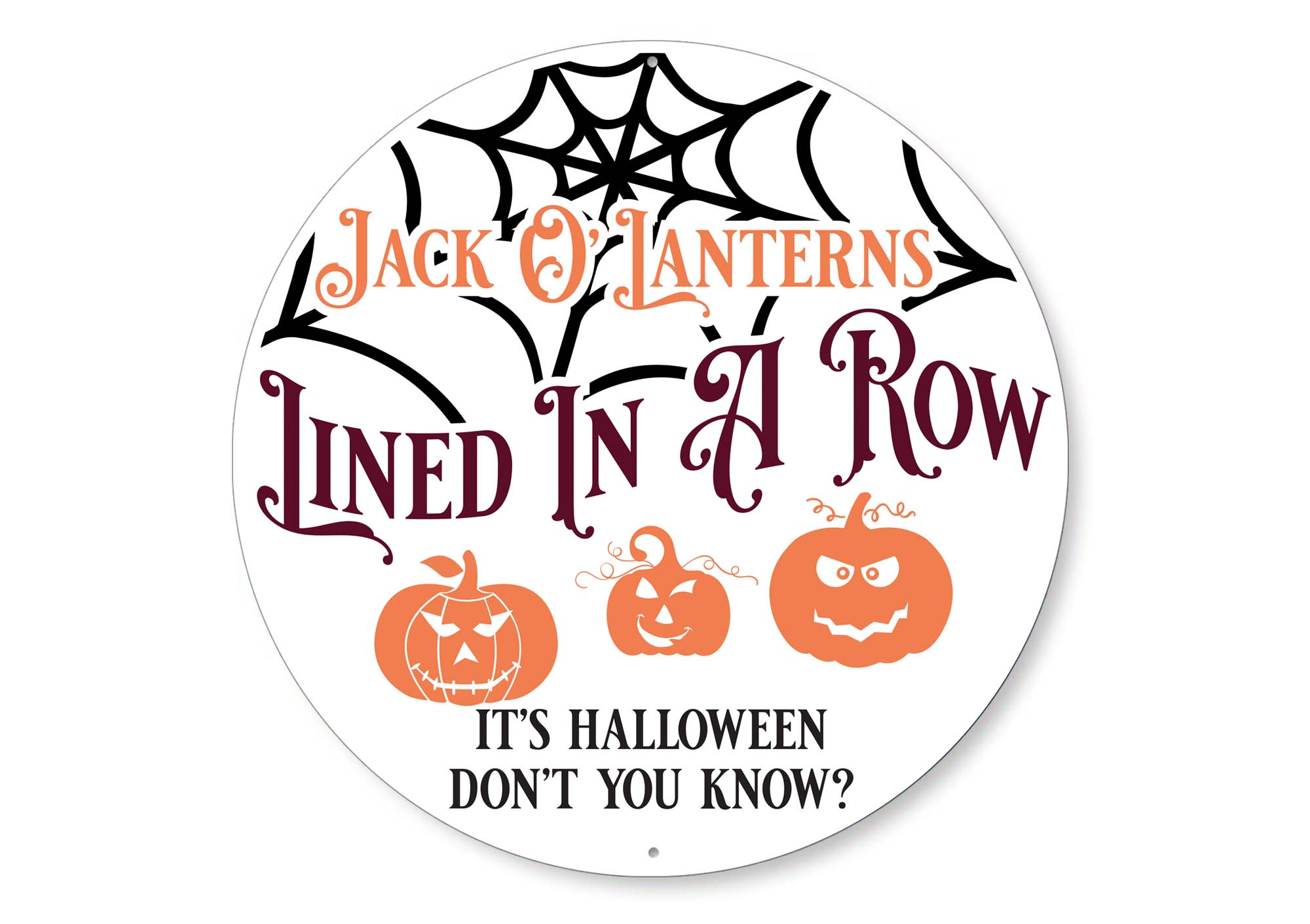 Jack O Lanterns In A Row Halloween Sign
